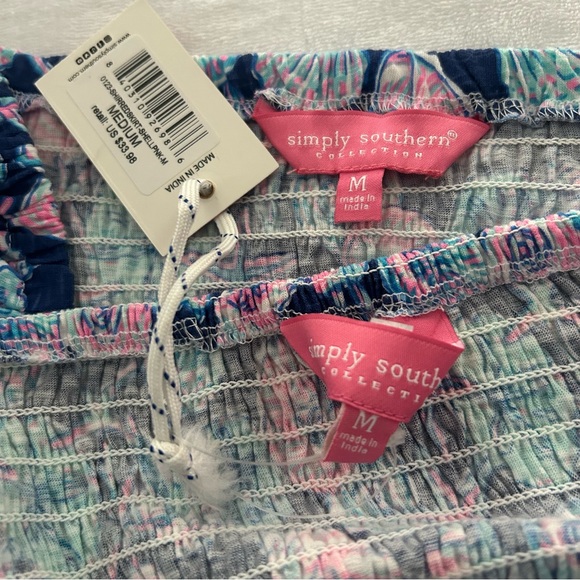 NWT Simply Southern Two Piece Matching Skirt Top Sea Shell Smocked Set Medium - Picture 3 of 8